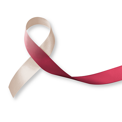 Red ribbon representing oral cancer awareness